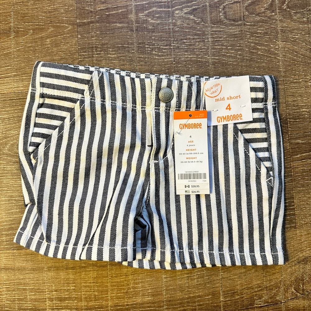 Gymboree Black and White Striped Shorts for Casual Wear